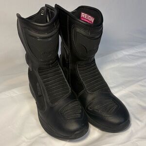 Icon Reign Waterproof Moto Motorcycle Boots Women’s 7.5 Side Zip Riding Gear